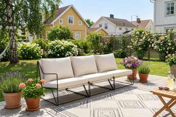 Usteryd 3 sits Loungesoffa - Svart/Beige - Products - Utemöbler & utemiljö - Loungemöbler - Loungesoffor