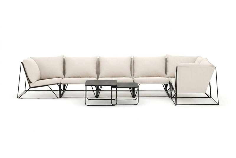 Usteryd utomhus hörnsoffa 6-sits vändbar - Svart/Beige - Products - Utemöbler & utemiljö - Loungemöbler - Loungesoffor