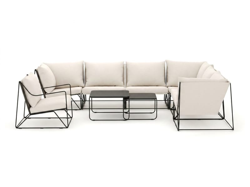 Usteryd utomhus L-soffa 7-sits vändbar med fåtölj - Svart/Beige - Products - Utemöbler & utemiljö - Loungemöbler - Loungeset & loungegrupp