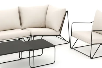 Usteryd utomhus rak 4-sits soffa med fåtölj - Svart/Beige - Products - Utemöbler & utemiljö - Loungemöbler - Loungeset & loungegrupp