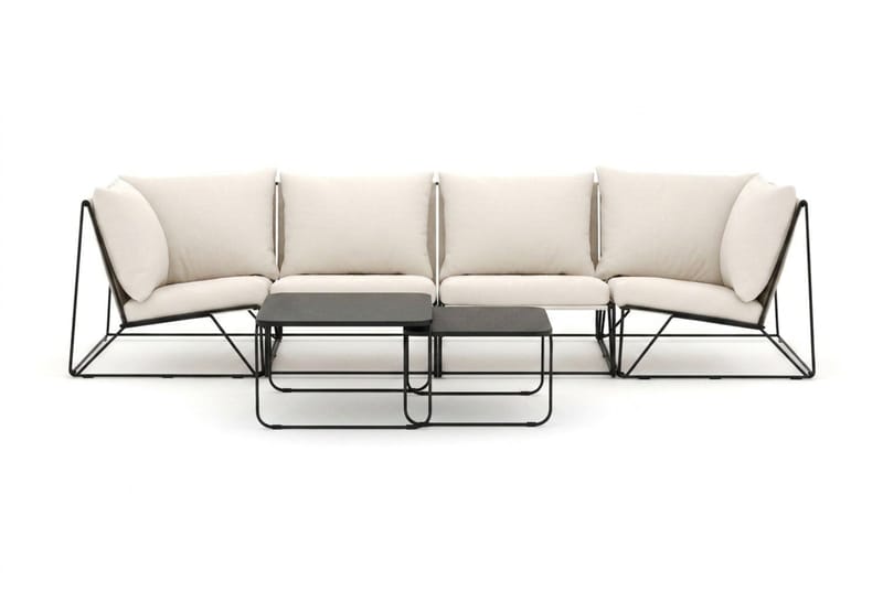 Usteryd utomhus rak 4-sits soffa - Svart/Beige - Products - Utemöbler & utemiljö - Loungemöbler - Loungesoffor