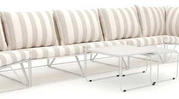 Usteryd utomhus rak 5-sits soffa - Beige/Striped - Products - Utemöbler & utemiljö - Loungemöbler - Loungesoffor
