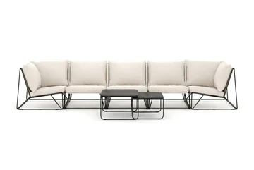 Usteryd utomhus rak 5-sits soffa - Svart/Beige - Products - Utemöbler & utemiljö - Loungemöbler - Loungeset & loungegrupp