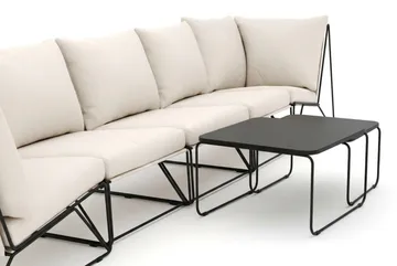 Usteryd utomhus rak 5-sits soffa - Svart/Beige - Products - Utemöbler & utemiljö - Loungemöbler - Loungeset & loungegrupp