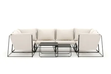 Usteryd utomhus U-soffa 6-sits med stängt avslut - Svart/Beige - Products - Utemöbler & utemiljö - Loungemöbler - Loungesoffor