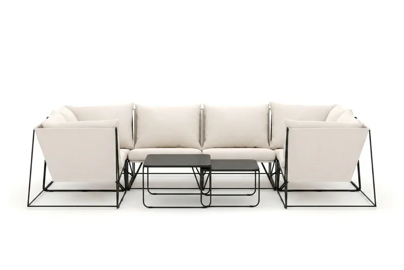 Usteryd utomhus U-soffa 6-sits med stängt avslut - Svart/Beige - Products - Utemöbler & utemiljö - Loungemöbler - Loungesoffor