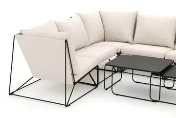 Usteryd utomhus U-soffa 8-sits med stängt avslut - Svart/Beige - Products - Utemöbler & utemiljö - Loungemöbler - Loungesoffor