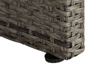 Bahamas Loungbord och Soffbord med hylla Utomhus 113 cm Konstrotting Glas - Grå - Products - Utemöbler & utemiljö - Utebord & trädgårdsbord - Loungebord & soffbord utomhus