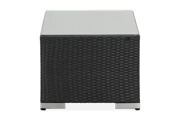 Bahamas Loungbord och Soffbord Utomhus 113 cm Konstrotting Glas - Svart - Products - Utemöbler & utemiljö - Utebord & trädgårdsbord - Loungebord & soffbord utomhus