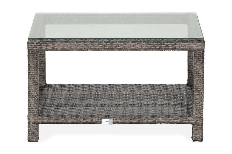 Bahamas Loungebord och Soffbord Utomhus 75 cm Konstrotting Glas - Grå - Products - Utemöbler & utemiljö - Utebord & trädgårdsbord - Loungebord & soffbord utomhus