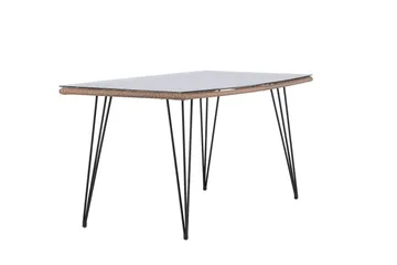 Viga Matbord Utomhus 90x160 cm – Rektangulärt Utebord i stål med glasskiva för Trädgården - Brun - Products - Utemöbler & utemiljö - Utebord & trädgårdsbord - Matbord utomhus