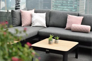 Portals Cafébord och Loungebord 72 cm Teak Trä - Svart - Products - Utemöbler & utemiljö - Utebord & trädgårdsbord - Loungebord & soffbord utomhus