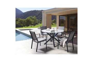 Runt bord Maletto - Svart, genomskinlig - Products - Utemöbler & utemiljö - Utebord & trädgårdsbord - Matbord utomhus