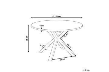 Runt bord Maletto Vit/Grå - Vit/Grå - Products - Utemöbler & utemiljö - Utebord & trädgårdsbord - Matbord utomhus