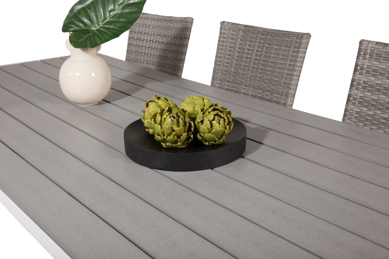 Break Matgrupp Utomhus 205 cm + 6 st Anna Karmstolar Utomhus - Grå /Vit - Products - Utemöbler & utemiljö - Utegrupp - Matgrupp utomhus