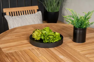 Kenya Matgrupp Utomhus Rund 120 cm + 4 Kenya Hopfällbar Stol - Brun - Products - Utemöbler & utemiljö - Utegrupp - Matgrupp utomhus