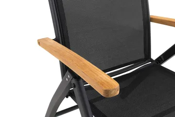 Las Vegas Matgrupp Utomhus 152-210 + 4 Positionsstol Lyx - Svart/Teak - Products - Utemöbler & utemiljö - Utegrupp - Matgrupp utomhus