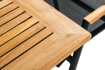 Las Vegas Matgrupp Utomhus 152-210 + 4 Positionsstol Lyx - Svart/Teak - Products - Utemöbler & utemiljö - Utegrupp - Matgrupp utomhus