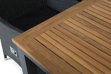 Las Vegas Matgrupp Utomhus 152-210 + 6 Jenny Ställbar Fåtölj - Teak/Svart - Products - Utemöbler & utemiljö - Utegrupp - Matgrupp utomhus