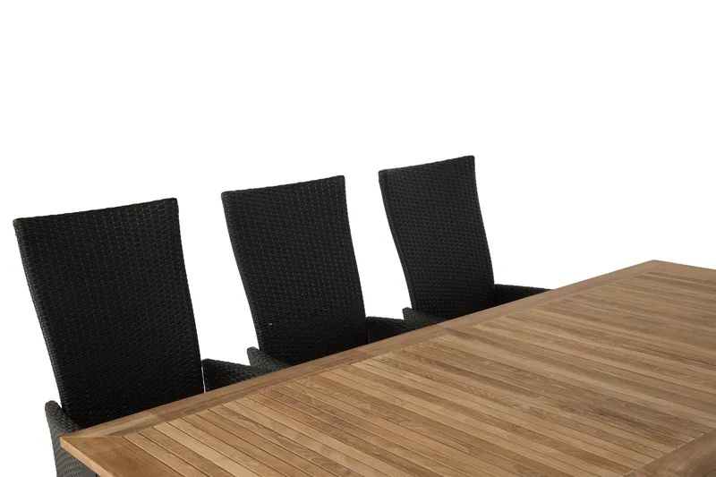 Las Vegas Matgrupp Utomhus 220-280 + 8 Jenny Ställbar Fåtölj - Teak/Svart - Products - Utemöbler & utemiljö - Utegrupp - Matgrupp utomhus