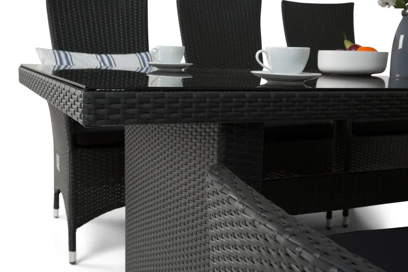 Majestic Matgrupp Utomhus 210 + 6 Jenny Ställbar Fåtölj - Svart - Products - Utemöbler & utemiljö - Utegrupp - Matgrupp utomhus