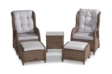 Marcus Caféset med 2 Reclinerfåtöljer Utomhus m Dyna - Natur - Products - Utemöbler & utemiljö - Utegrupp - Cafegrupp & cafeset