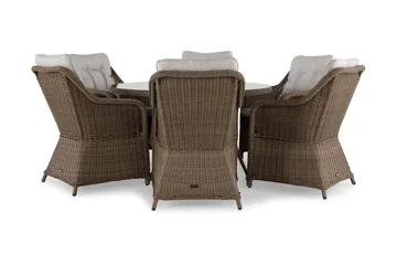 Marcus Matgrupp 140 Rund + 6 Fåtöljer m Dyna - Natur - Products - Utemöbler & utemiljö - Utegrupp - Matgrupp utomhus