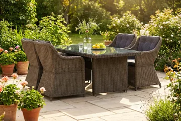 Marcus utomhus matgrupp 160x90 cm med 4 Marcus utefåtöljer - Grå - Products - Utemöbler & utemiljö - Utegrupp - Matgrupp utomhus