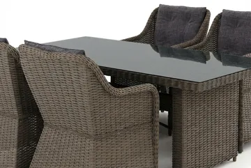 Marcus utomhus matgrupp 160x90 cm med 4 Marcus utefåtöljer - Grå - Products - Utemöbler & utemiljö - Utegrupp - Matgrupp utomhus