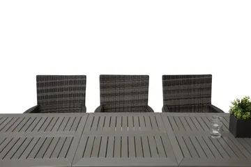 Monaco Matgrupp Utomhus 152-210 + 6 Thor Fåtölj - Svart/Grå - Products - Utemöbler & utemiljö - Utegrupp - Matgrupp utomhus