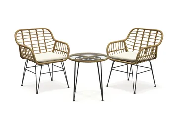 Sammy Balkonggrupp 2-sits - Beige - Products - Utemöbler & utemiljö - Utegrupp - Cafegrupp & cafeset