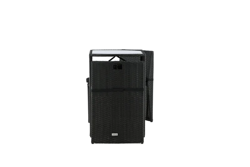 Savanna Caféset 50 cm + 2 Matstolar Utomhus, Svart
