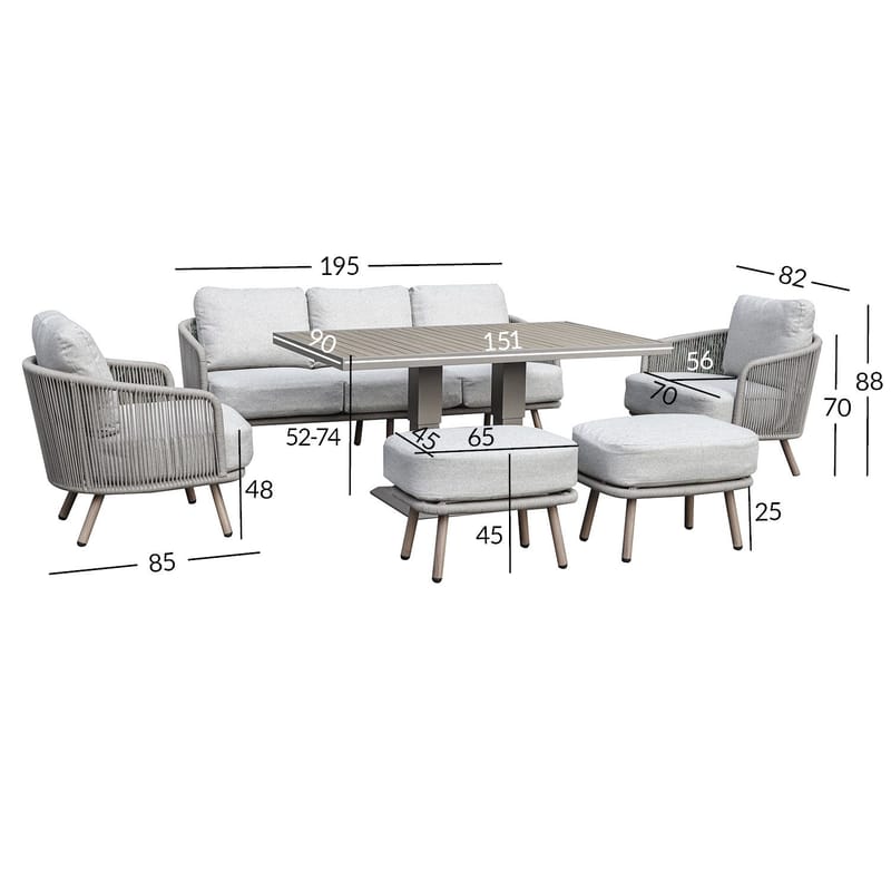 Trädgårdsmöbelset Bränor 6 delar - beige - Products - Utemöbler & utemiljö - Utegrupp - Cafegrupp & cafeset