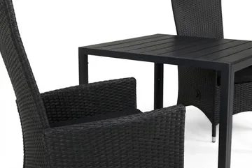 Tunis Matgrupp Utomhus 90 + 2 Jenny Ställbar Fåtölj m Dyna - Svart/Svart/Svart - Products - Utemöbler & utemiljö - Utegrupp - Matgrupp utomhus