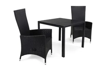 Tunis Matgrupp Utomhus 90 + 2 Jenny Ställbar Fåtölj - Svart/Svart - Products - Utemöbler & utemiljö - Utegrupp - Matgrupp utomhus