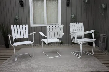 Vaxholm Matgrupp Utomhus Rund 100 cm + 4 Utestolar Vit - Products - Utemöbler & utemiljö - Utegrupp - Matgrupp utomhus