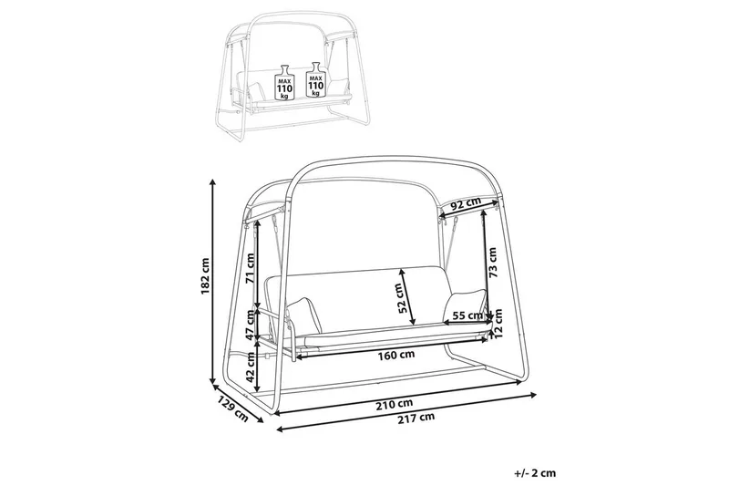 Hammock Marsciano - Ljusgrå - Products - Utemöbler & utemiljö - Utesoffa - Hammock