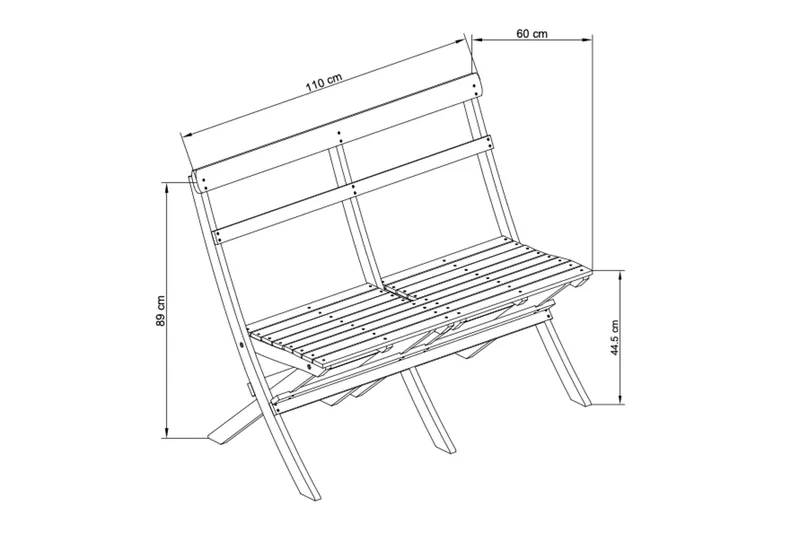 Landet liten soffa utomhus 110x60x89 cm - Träsoffa akacia - Grön - Products - Utemöbler & utemiljö - Utesoffa - Trädgårdssoffa