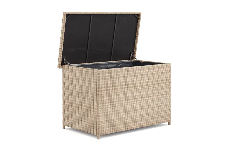 Gigant Stor Vattentät Dynbox utomhus i konstrotting 150x100x90 cm - Beige - Products - Utemöbler & utemiljö - Utomhusförvaring - Dynförvaring - Dynbox & dynlåda